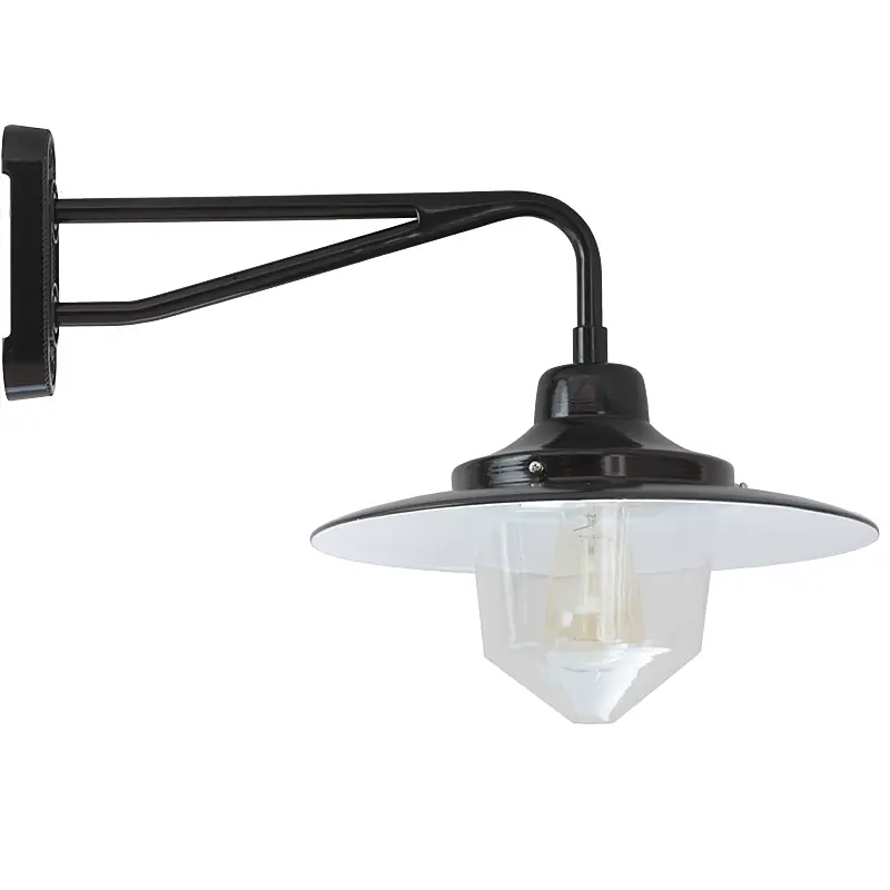 Fabrikstil-Wandleuchte mit Spitzzylinder und Doppelrohrarm Hannover Must-Have