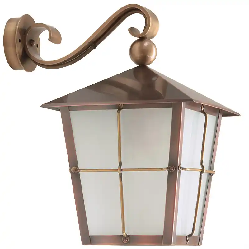 Saisonangebot Bayerische Messing-Kupfer-Wandleuchte Schliersee