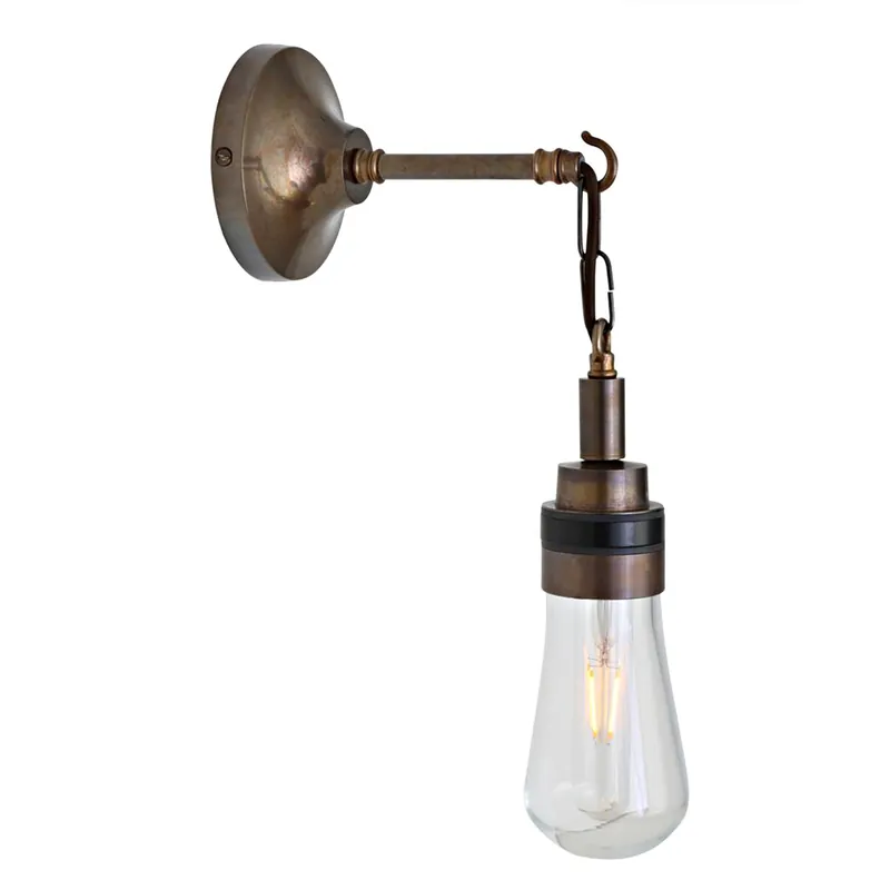 Minimalistische Außenwandlampe mit Edisonstil-Glaskolben und Kette Meltam, IP65 Saisonangebot