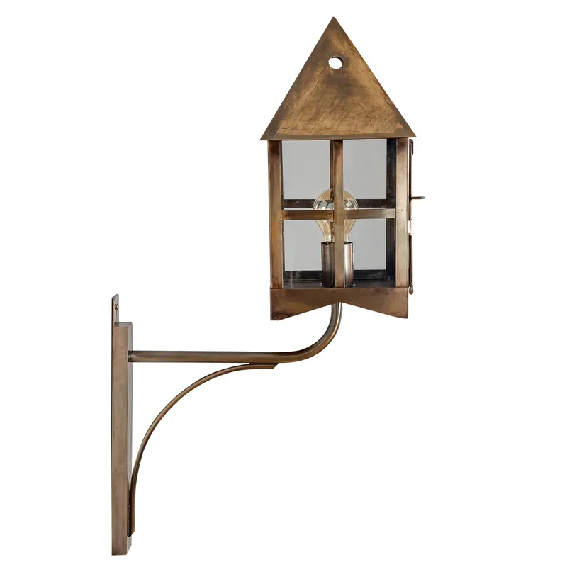 Bestseller Vergitterte Außenwandlaterne mit elegantem Wandarm und Spitzdach Pyramide MM