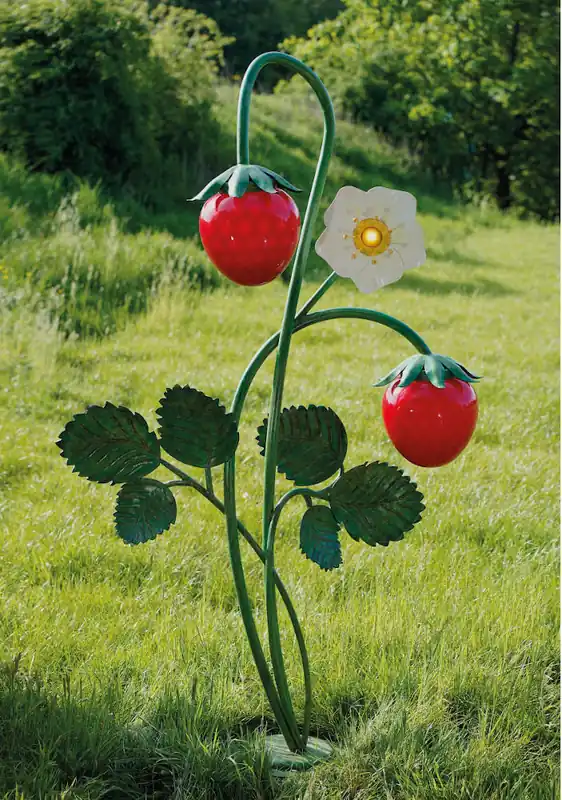 Kunstvolle Gartenleuchte in Form einer Erdbeerpflanze AL 6893, 275 cm Neu