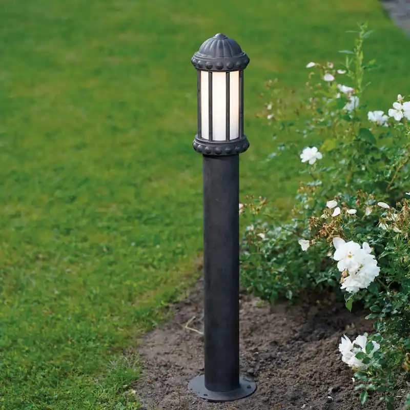Klassische Garten-Pollerleuchte aus Schmiedeeisen mit Opalgas AL 6907 Nur Für Kurze Zeit