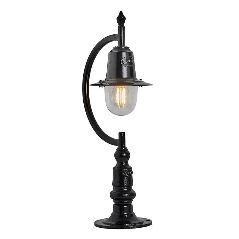 Bestpreis Historische Gusseisen-Gartenleuchte in Schwarz in zwei Größen, 64 cm und 131 cm