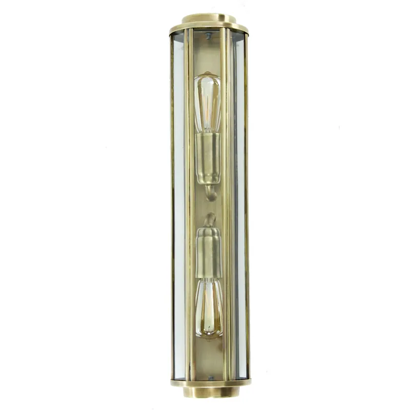 Neue Ware Elegante Art déco-Wandleuchte aus massivem Messing