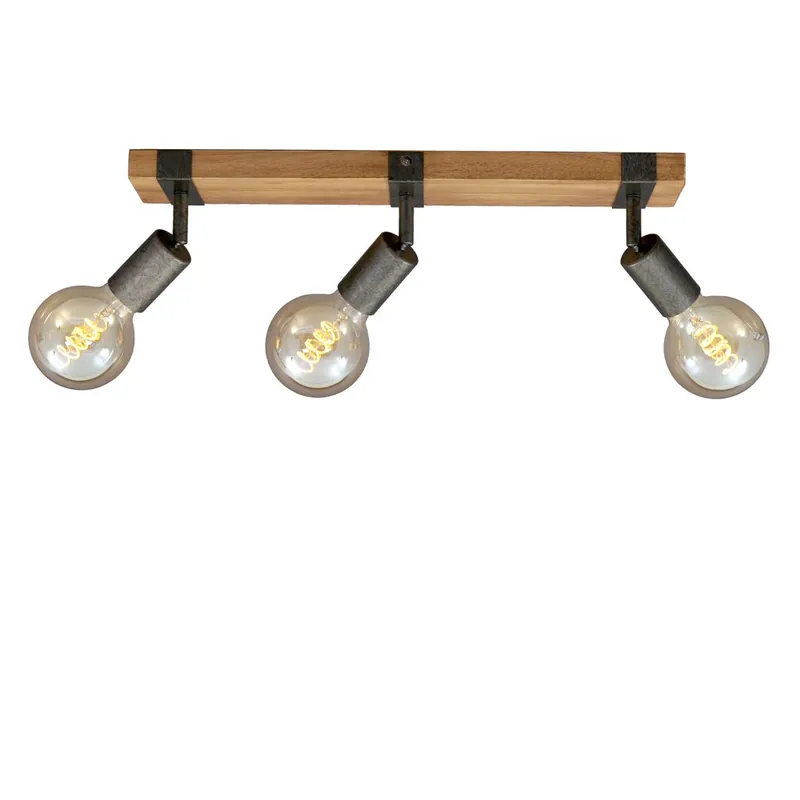 Briloner Wood Basic Deckenspot, schwenkbar, Holzbasis, Gunmetal Markenprodukt