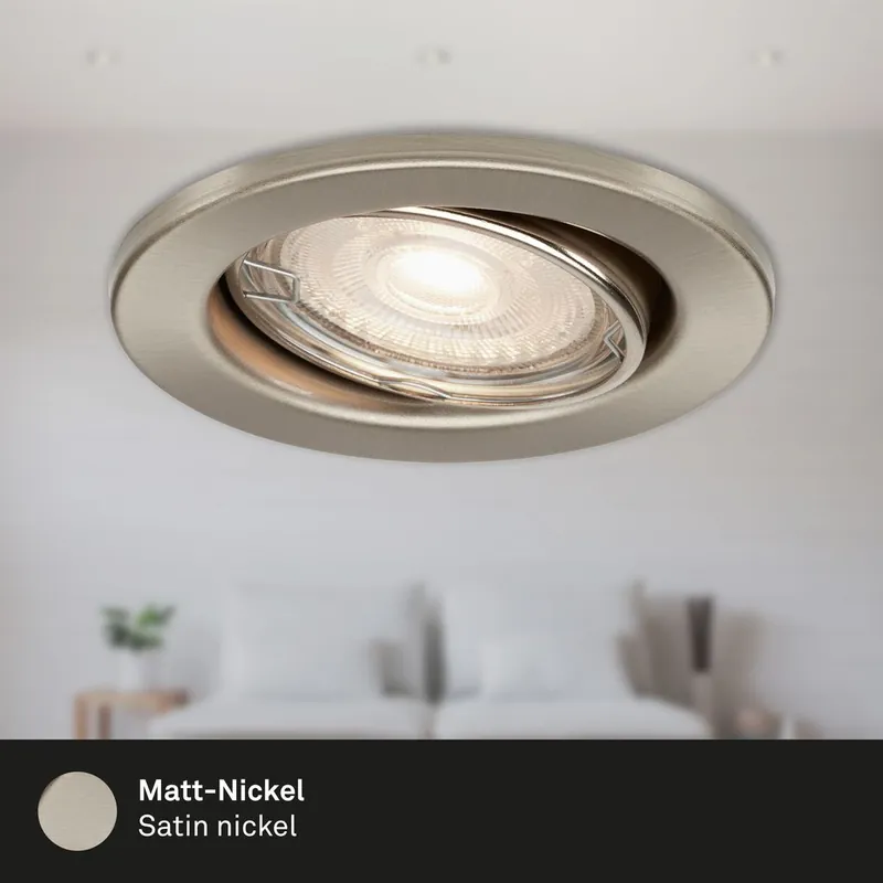 LED Einbauleuchte, Ø 8,6 cm, LED-Modul, 5W, 460 lm, matt-nickel Expressversand