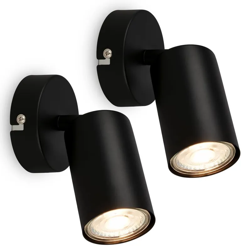 Tib 2er Set Wandlampe - Schwenkbar, max. 9W, Schwarz Aktuell