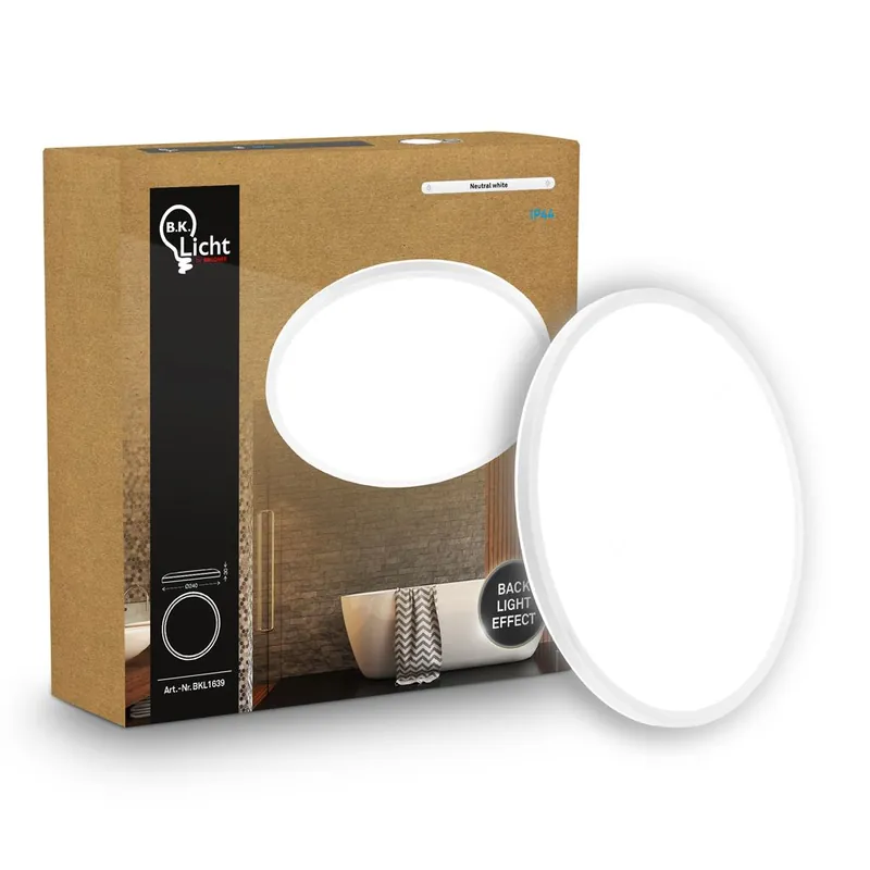 Sonderangebot LED Panel Ø24 cm - 16W, 1900lm, Flach, Backlight, IP44, Neutralweiß, Weiß