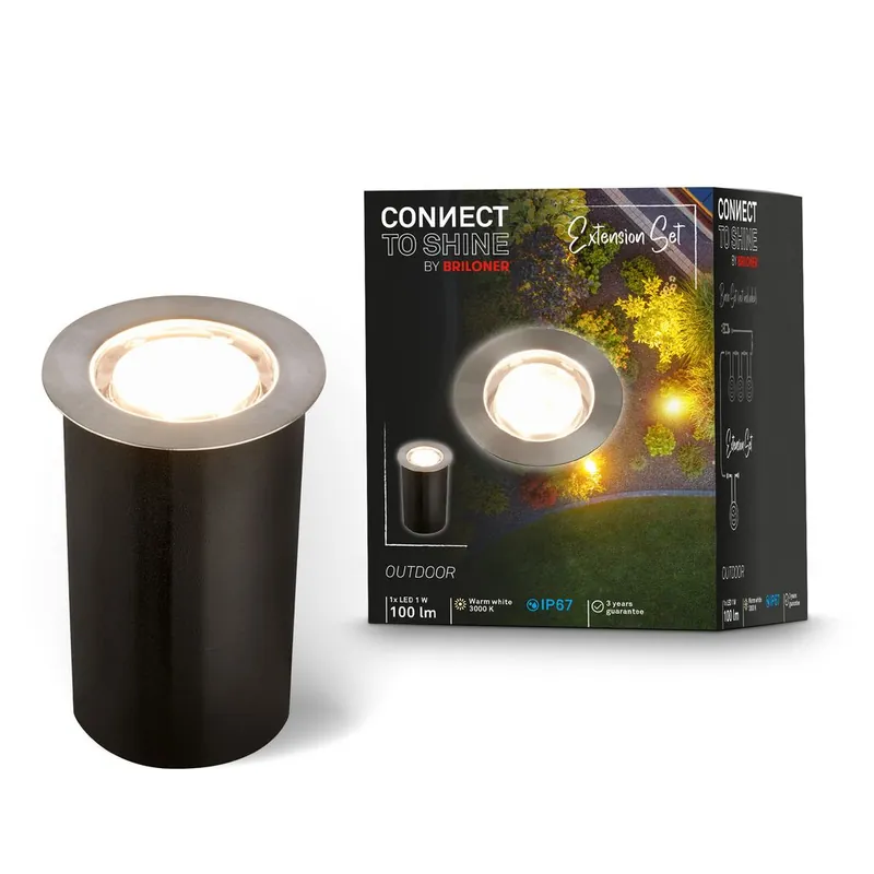 Connect to Shine Erweiterung Tilia Bodeneinbaustrahler - 1W, 100lm, LED, Warmweiß, Edelstahl Preis Gesenkt