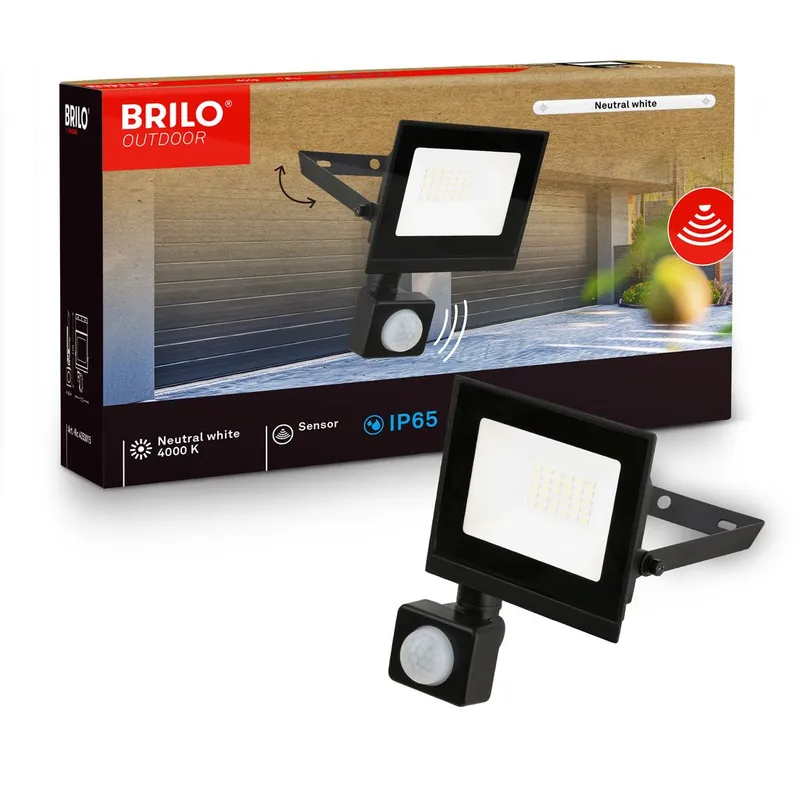 Varo Wandstrahler Außen - 20W, 1800lm, mit Bewegungsmelder, LED, Neutralweiß, IP65, Schwarz Wochenendangebot