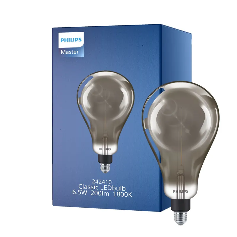 Philips Classic LED Glühbirne E27 Birne Smoke 6.5W 200lm - 818 Extra Warmweiß | Dimmbar - Ersatz für 20W Saisonangebot