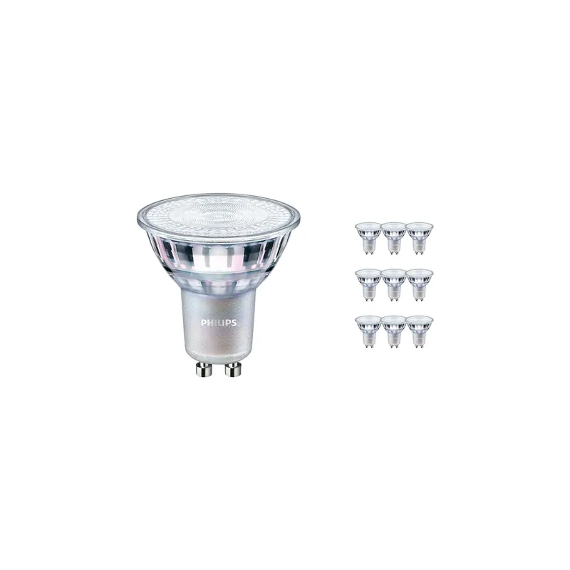 Mehrfachpackung 10x Philips MASTER Value LED Spot GU10 PAR16 3.7W 260lm 60D - 927 Extra Warmweiß | Höchste Farbwiedergabe - Dimmbar - Ersatz für 35W Finale Aktion