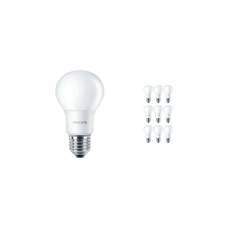 Mehrfachpackung 10x Philips Corepro LED Glühbirne E27 Birne Matt 8W 806lm - 840 Kaltweiß | Ersatz für 60W Sale