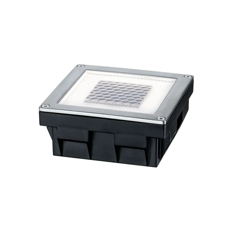 Markenprodukt Paulmann LED Einbau Box EBL Rostfreier Stahl 0.24W 3.6lm - 827 Extra Warmweiß | Solar - 100x100mm - Lichtsensor