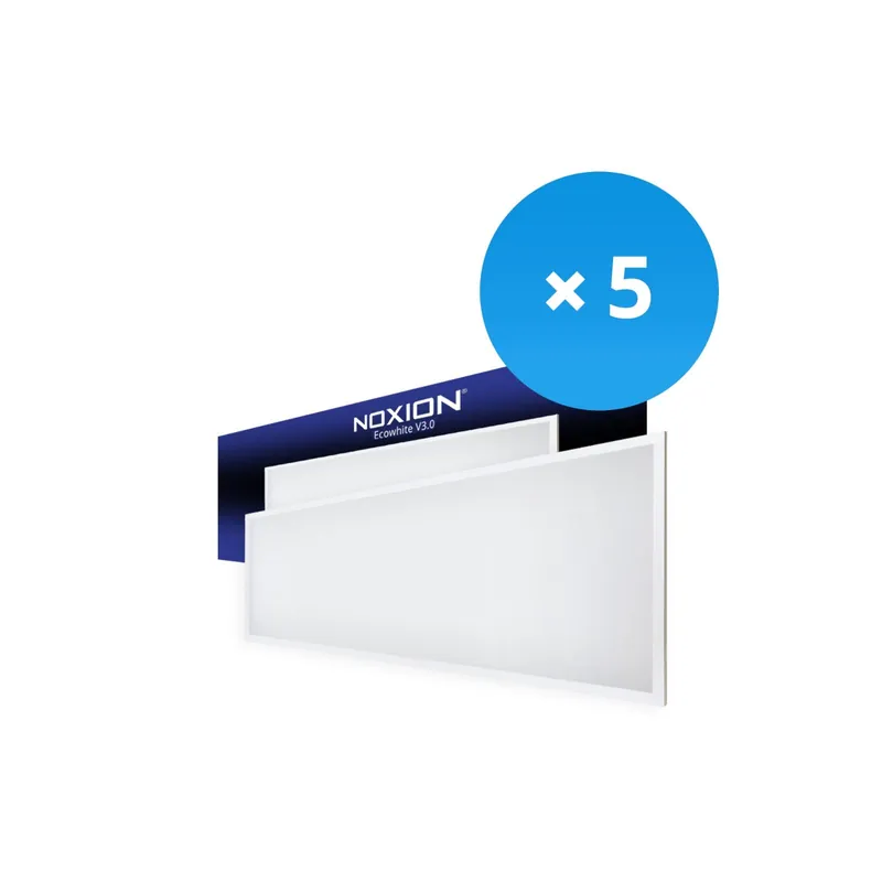 Mehrfachpackung 5x Noxion LED Panel Ecowhite V3.0 36W 3700lm - 840 Kaltweiß | 120x30cm - UGR <19 Nur Für Kurze Zeit