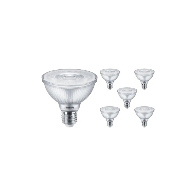 Billig Mehrfachpackung 6x Philips Master Value LED Glühbirne Reflektor E27 PAR30 9.5W 740lm 25D - 927 Extra Warmweiß | Höchste Farbwiedergabe - Dimmbar - Ersatz für 75W