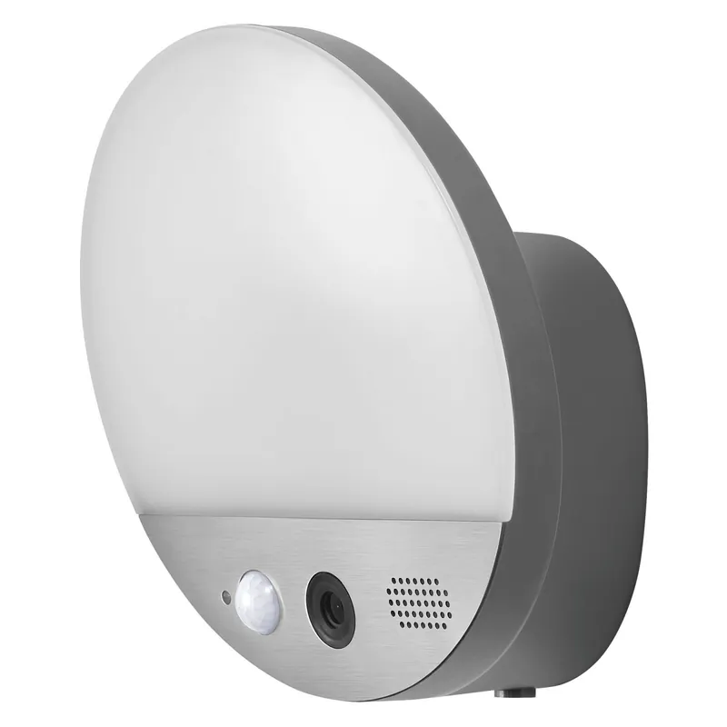 Echt Ledvance Smart+ Wifi runde Außenwandleuchte 15W 950lm - 830 | Kamera | Sensor | Dunkelgrau