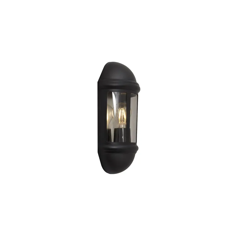 Ansell LED-Wandleuchte Latina Halblaterne Schwarz - Geeignet für E27 bis zu 42W | IP65 Jetzt Kaufen