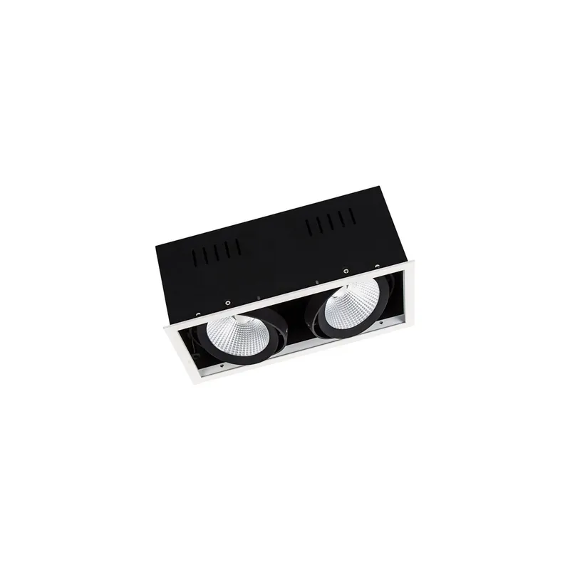 Ausverkauf Ledvance LED-Spot Quadrat Multi schwenkbar Schwarz-Weiß 2x30W 5400lm 38D - 840 Kaltweiß | Ausschnitt 320x160mm