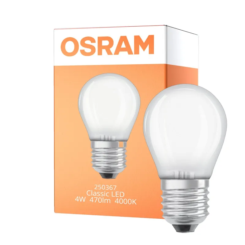Billig Osram Classic LED E27 Kugel Fadenlampe Matt 4W 470lm - 840 Kaltweiß | Ersatz Für 40W