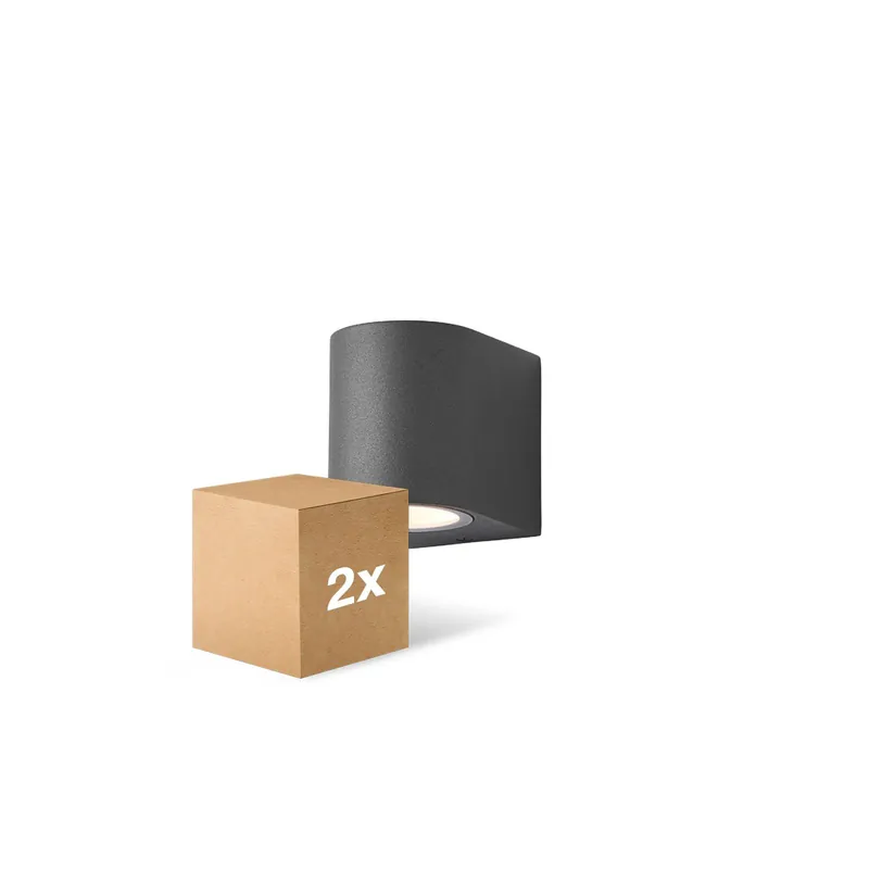 Direkt Vom Hersteller Mehrfachpackung 2x D'Lite Wandleuchte Vossem Schwarz | IP54 - Geeignet für 1x GU10