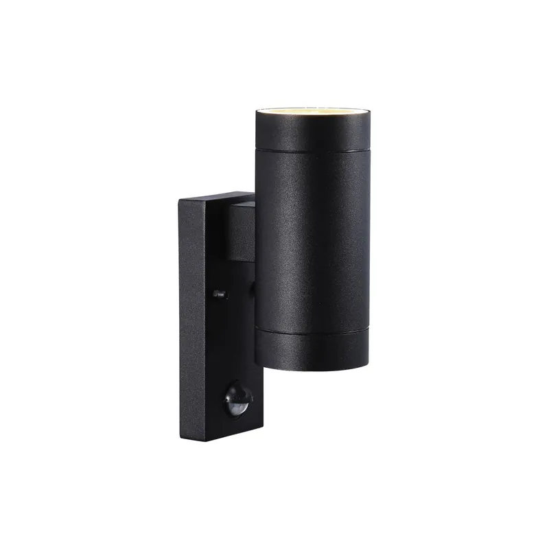 Nordlux Tin Wandleuchte Metall Schwarz Up & Down | Geeignet für 2x GU10 - Bewegungs- und Lichtsensor Preisknaller