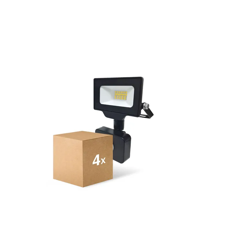 Super-Preis Mehrfachpackung 4x Noxion LED-Scheinwerfer Beamy G3 10W 1100lm 100D - 840 Kaltweiß | IP44 - Bewegungs- und Lichtsensor - Symmetrisch