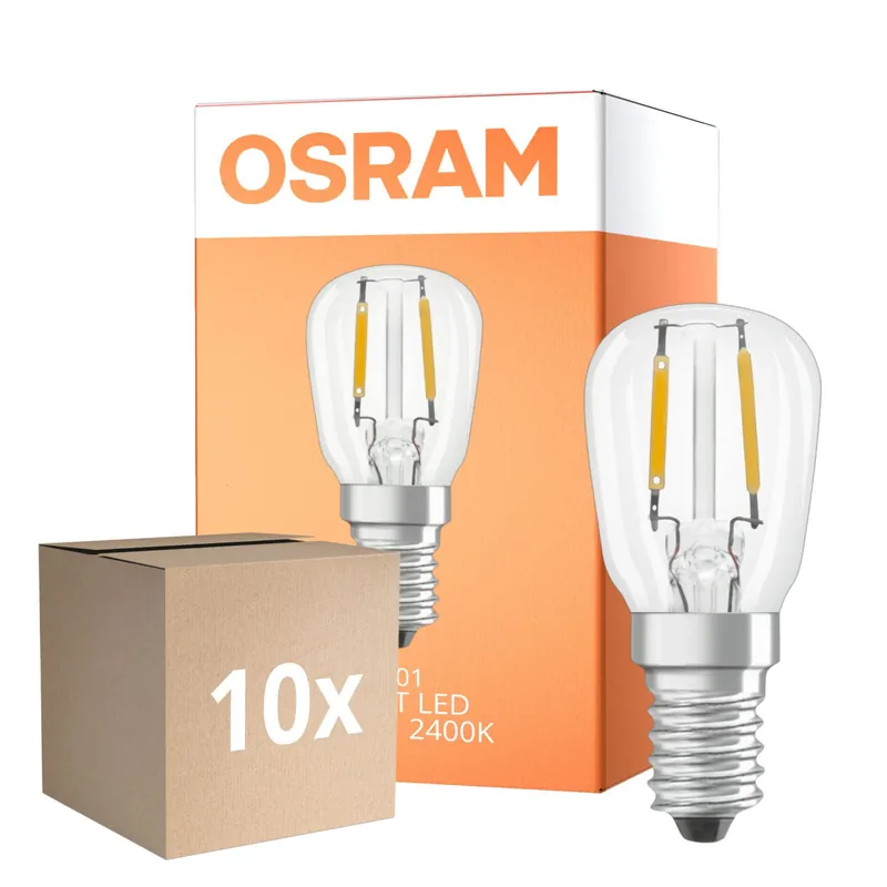 Mehrfachpackung 10x Osram Spezial T LED E14 Röhrenförmig Fadenlampe Klar 1.6W 50lm - 824 Extra Warmweiß | Ersatz Für 5W Must-Have