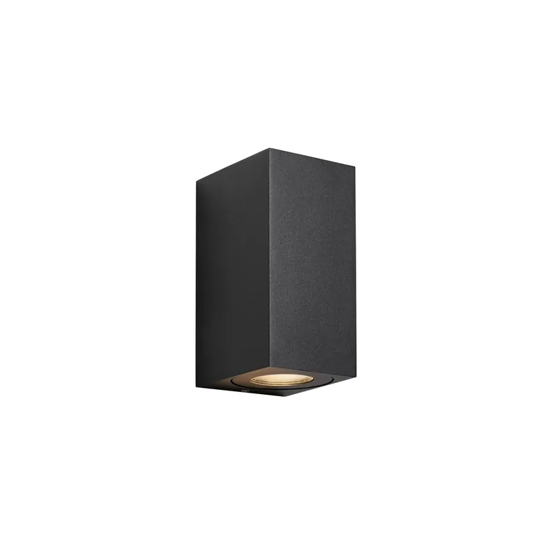 Ausverkauf Nordlux Canto Maxi Kubi 2 Wandleuchte Aluminium und Glas Schwarz Up & Down | IP44 - Geeignet für 2x GU10