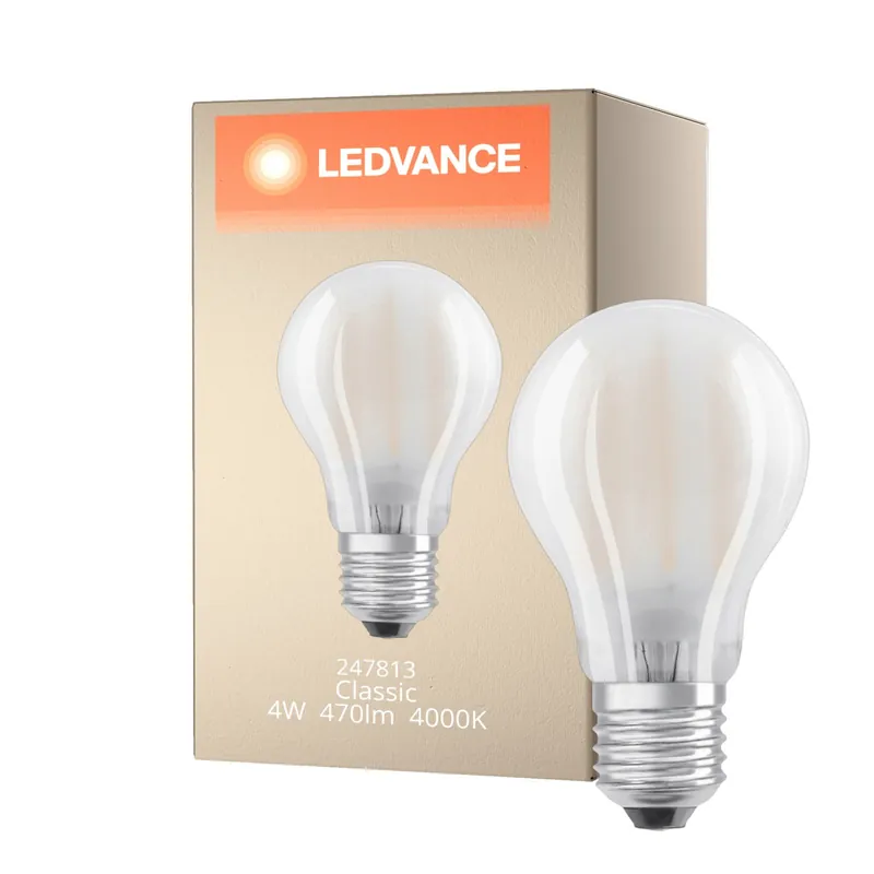 Saisonangebot Ledvance Classic LED E27 Birne Fadenlampe Matt 4W 470lm - 840 Kaltweiß | Ersatz für 40W