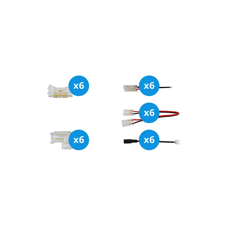 Noxion LED-Streifen Naga - Verbinder Einzelnd Farbe 8mm - Mittel 30stck. Rabatt