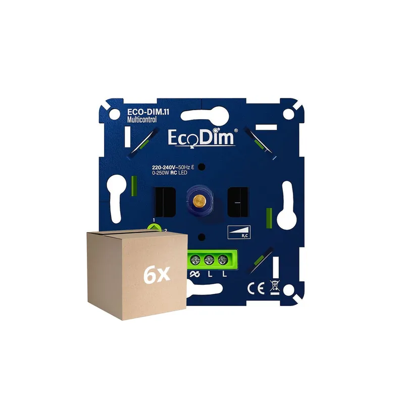 Geprüft Mehrfachpackung 6x EcoDim.11 LED Dimmer Multicontrol Universal 0-250W (RLC)