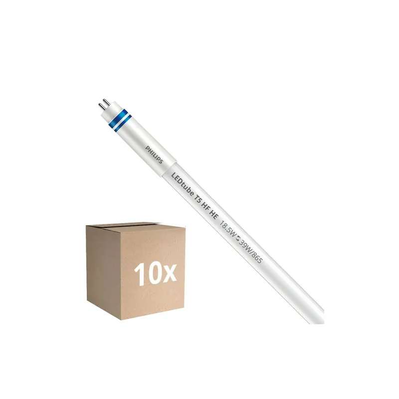 Neuheit Mehrfachpackung 10x Philips LED Tube T5 MASTER (HF) High Output 18.5W 2800lm - 865 Tageslichtweiß | 85cm - Dimmbar - Ersatz für 39W