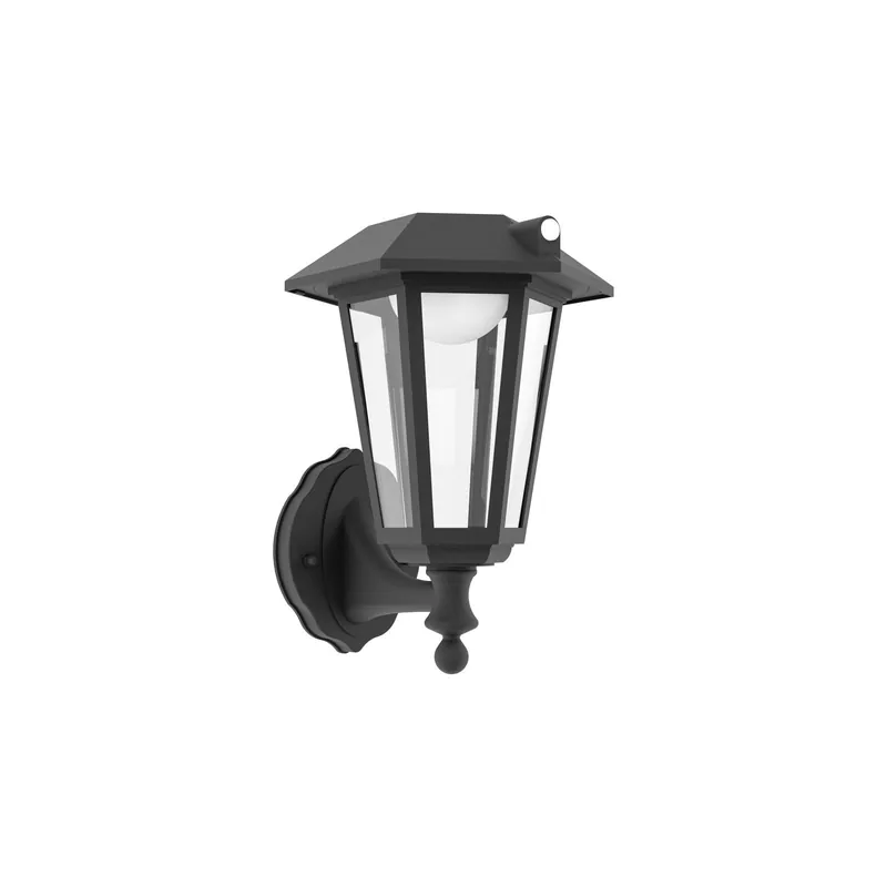 Eglo Wandleuchte Prietta Solar Schwarz 6W 800lm - 827 Extra Warmweiß | IP44 - Bewegungssensor Preisreduziert