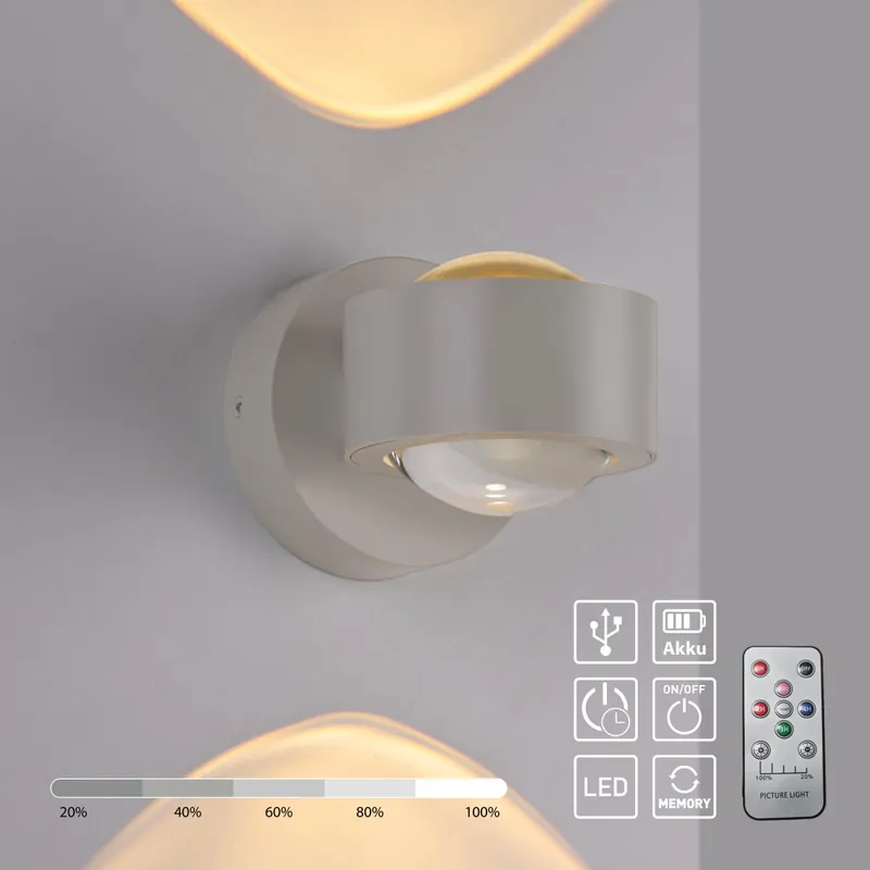 JUST LIGHT 19330-39 AKKU-CHIA AKKU-Wandleuchte Sandbrise 3000K Markenprodukt