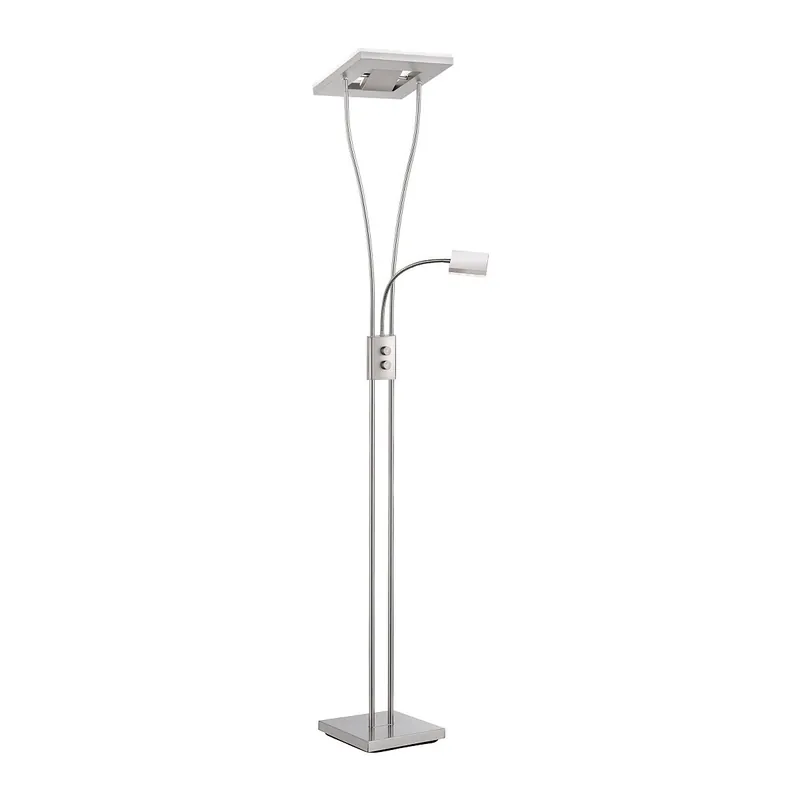 Top-Preis JUST LIGHT 11776-55 HELIA LED Stehleuchte eckig mit Lesearm 3000K dimmbar stahlarben
