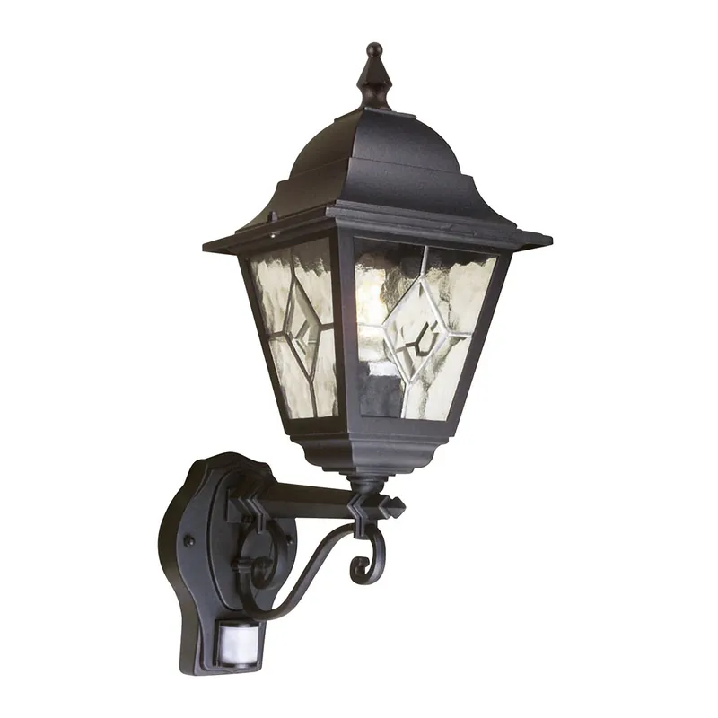 Elstead Lighting Norfolk Outdoor 1-Light Wandleuchte Schwarz mit Sensor IP43 Letzte Chance