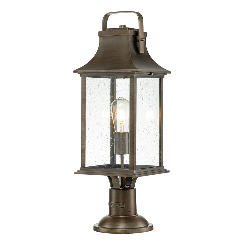 Elstead Grant Sockellaterne bronze poliert Glas 65cm Aktuell
