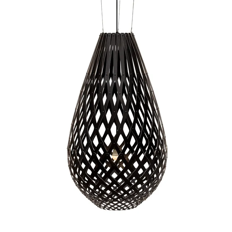 David Trubridge Koura Pendelleuchte 160 cm schwarz 2 Seiten Knallerangebot