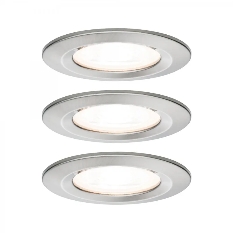 Top-Angebot Paulmann No. 93476 LED Einbauleuchte Nova rund 6,5W GU10 Eisen 3er-Set IP44 dimmbar