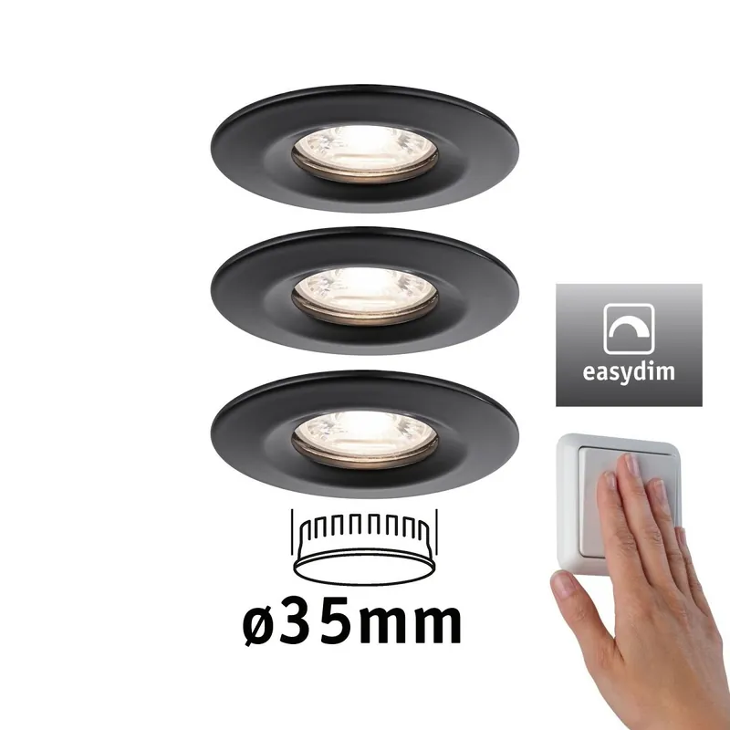 Sichere Zahlung Paulmann 93085 Einbauleuchte Nova mini Coin Basisset EasyDim schwarz 2700K
