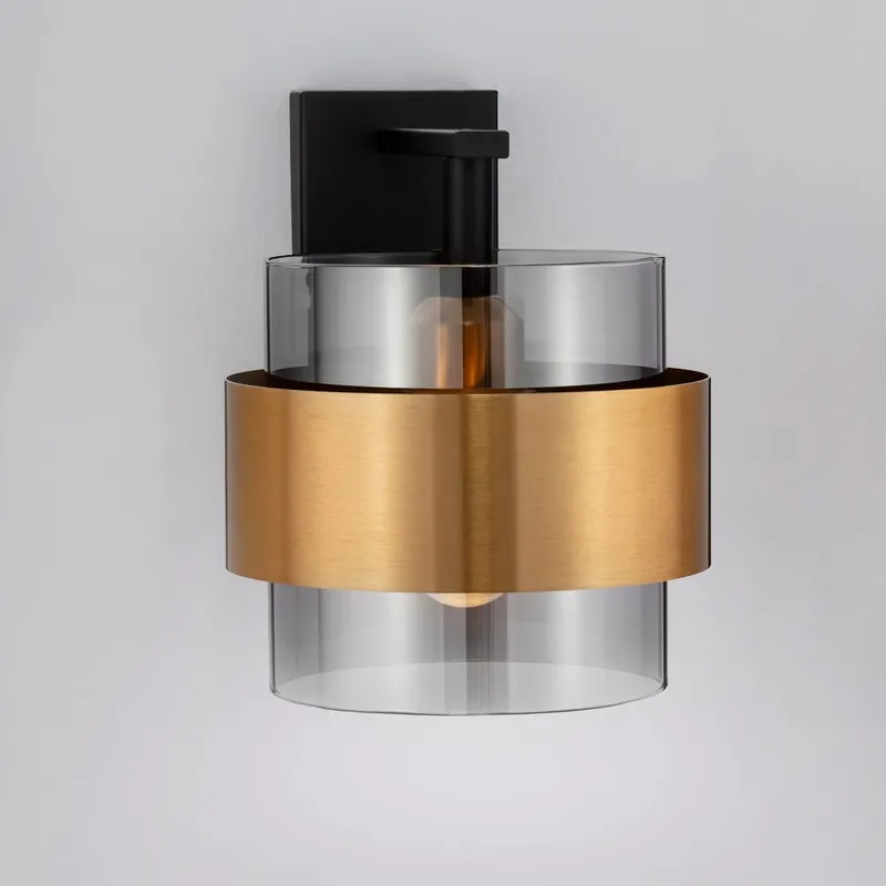 Nova Luce 9236385 SIANNA Wandleuchte Gold Rauchglas Schwarz E27 Preis Gesenkt
