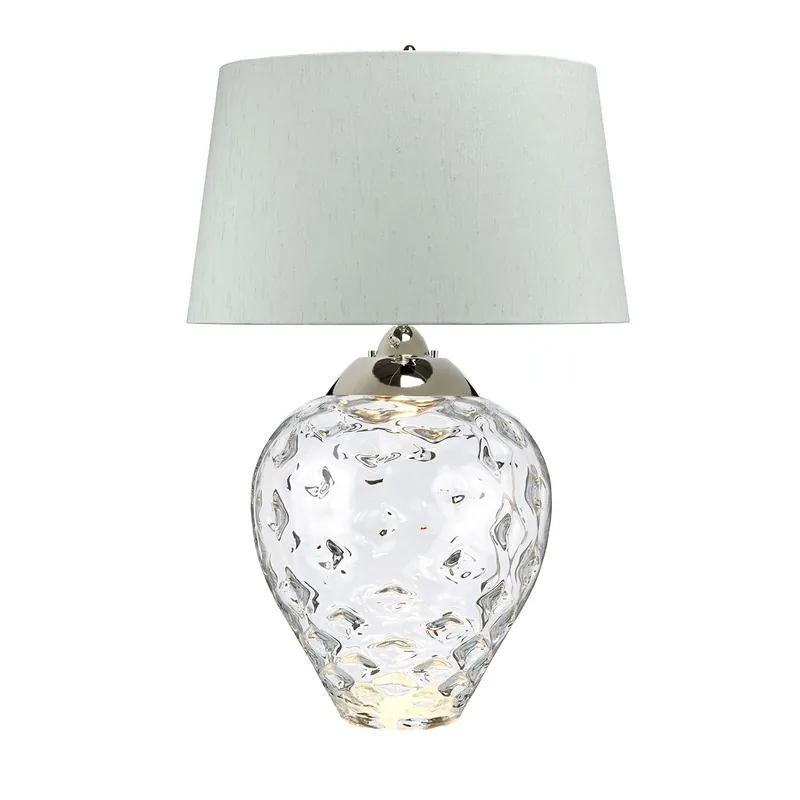 Elstead Samara Tischlampe groß Klar Schirm hellgrün 79cm Abverkauf