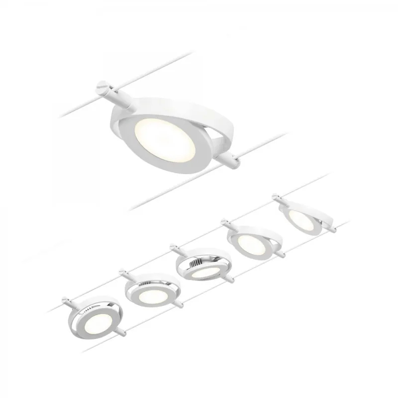 Direkt Vom Hersteller Paulmann No. 94416 Seilsystem RoundMac LED 5 Spots Weiß Chrom 3000K DC 60VA