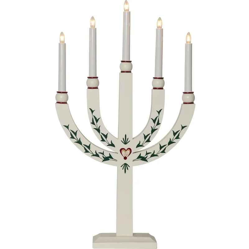 Star Trading Fensterleuchter Elias Tradition 218-87 weiß 5-flammig Heißes Angebot
