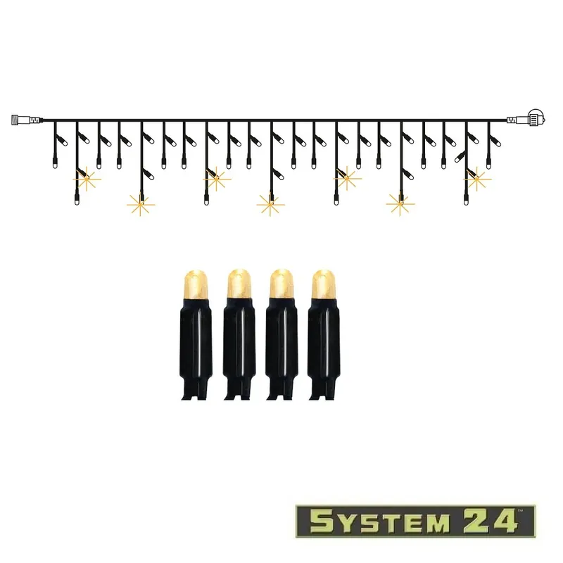 Heißes Angebot System 24 LED Lichtervorhang Extra 3m 49 LED warmweiß IP44 blinkend
