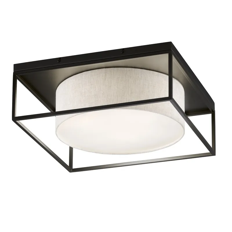 Geprüft Fischer & Honsel 21329 Deckenleuchte Carre sandschwarz sandfarben Leinen 60cm