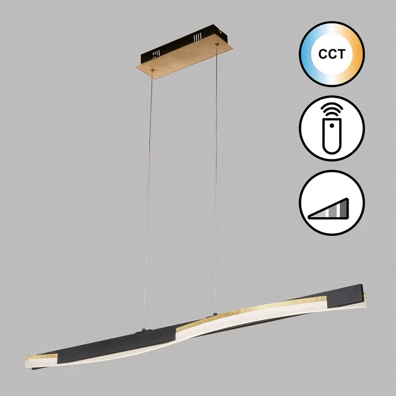 Fischer & Honsel 61038 LED Pendelleuchte Bridge sandschwarz goldfarben CCT Mega-Angebot