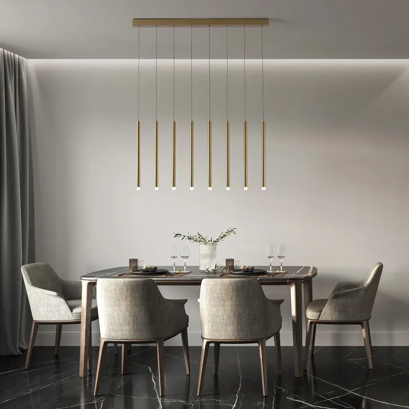 Nova Luce 9287930 TRIMLE LED Pendelleuchte 8-flammig 3000K Gold Saisonangebot