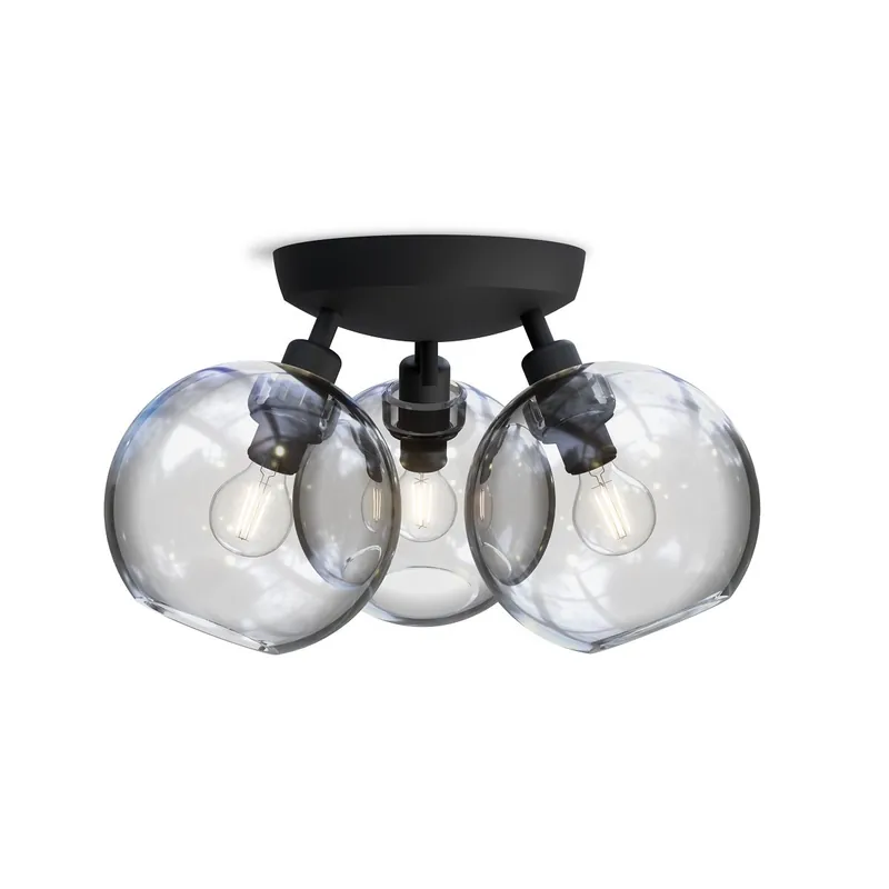 Bestpreis BELID Leuchten 20108618 Deckenleuchte Gloria 3-flammig 33cm Schwarz Klarglas